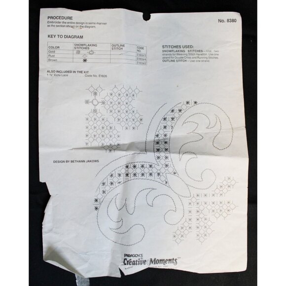 Vtg Paragon's Creative Moments Embroidery Heart Unfinished Handkerchief Panel - Picture 10 of 16